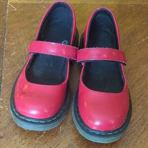 Dr Martens Red Patent Leather Mary Janes